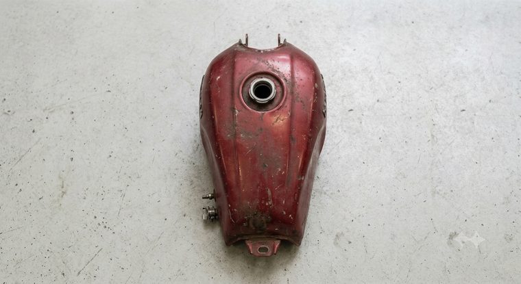 Motorkerékpár-tank tisztítás előtt